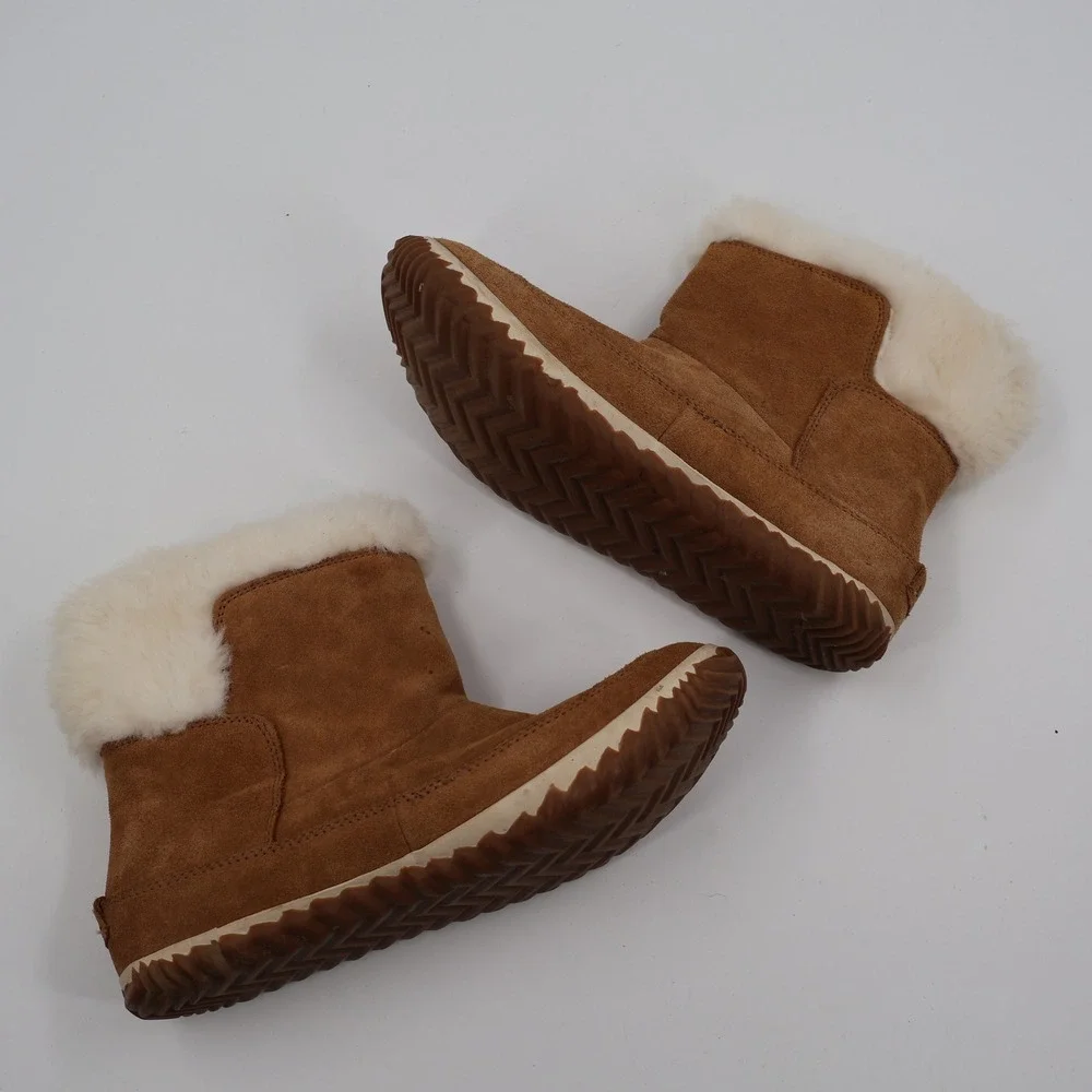 Sorel Out N About Plus Boot Women 10 Brown Suede Faux Fur Insulated‎ NL3073-286